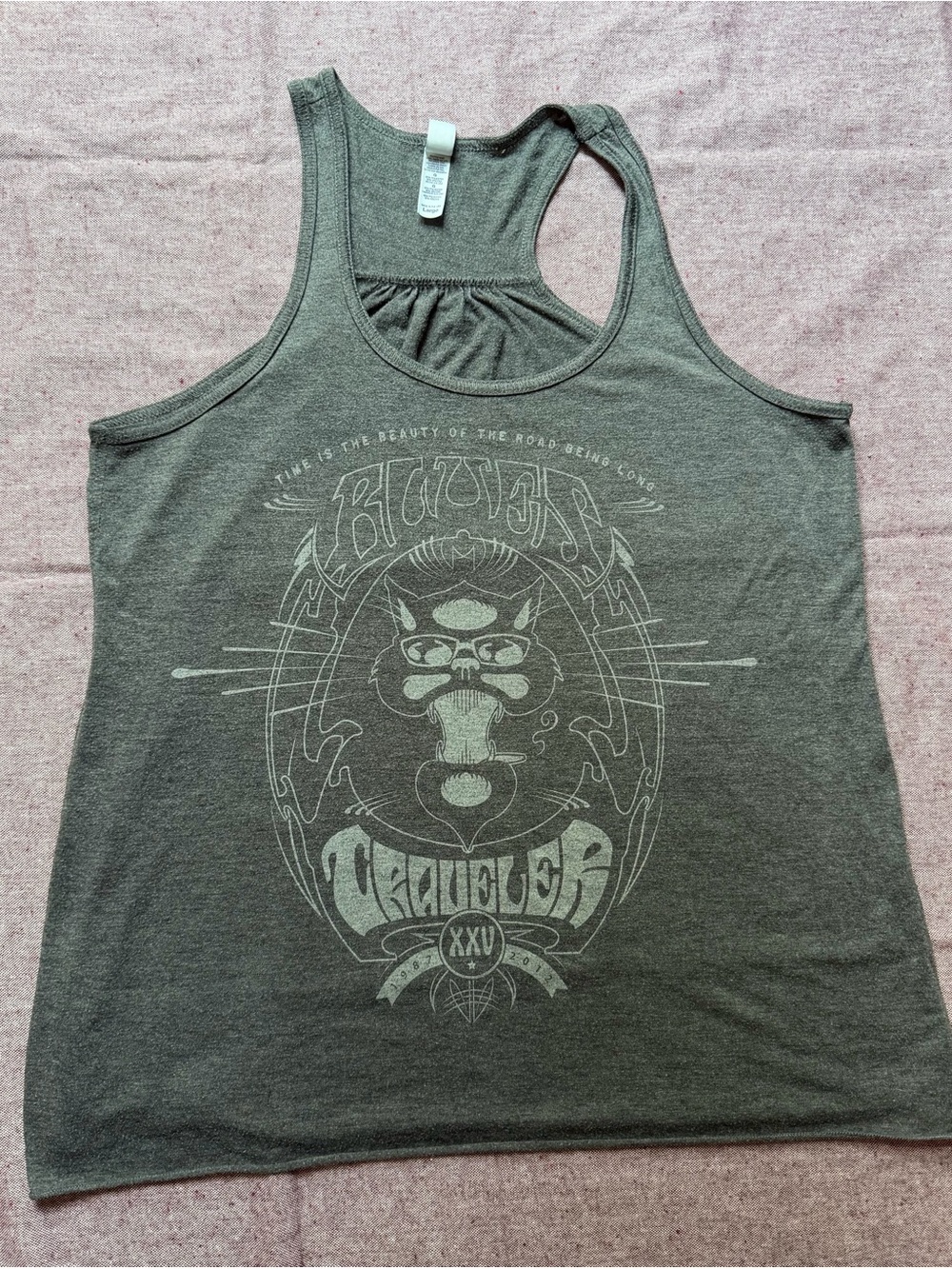 Women's L Blues Traveler 25th Anniversary Racerback Tank Top smoking cat